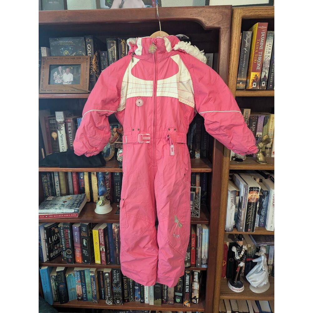 Obermeyer Kids Size 5 Pink One Piece Snowsuit Sleeve and Pant Cuff System